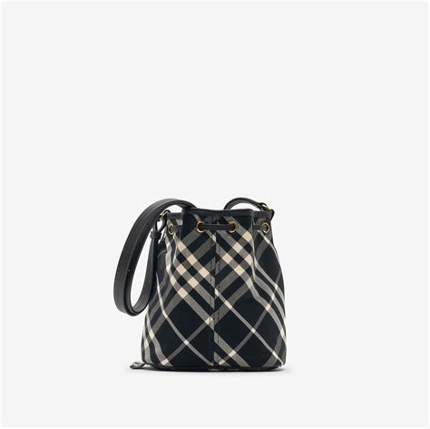 Mini Check Bucket Bag in Black/calico 